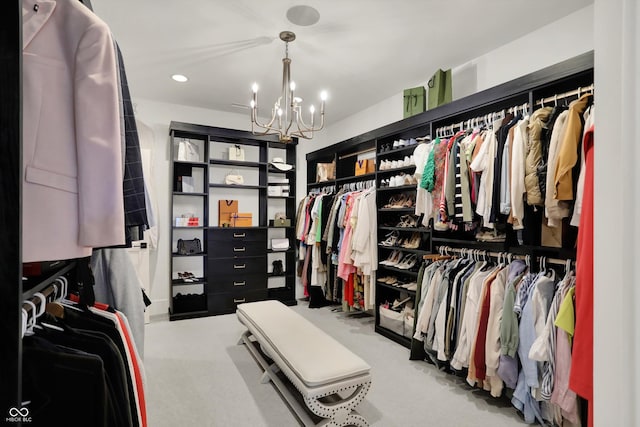 5130 Melbourne Pl, Zionsville, IN 46077 - spacious closet with a chandelier and carpet