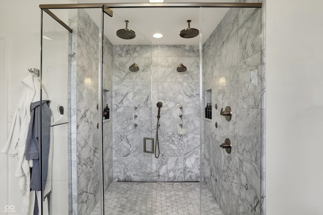 5130 Melbourne Pl, Zionsville, IN 46077 - full bath featuring a marble finish shower