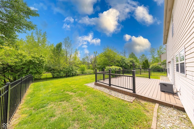 5989 Ashmore Ln, Carmel, IN 46033 - view of yard with a wooden deck