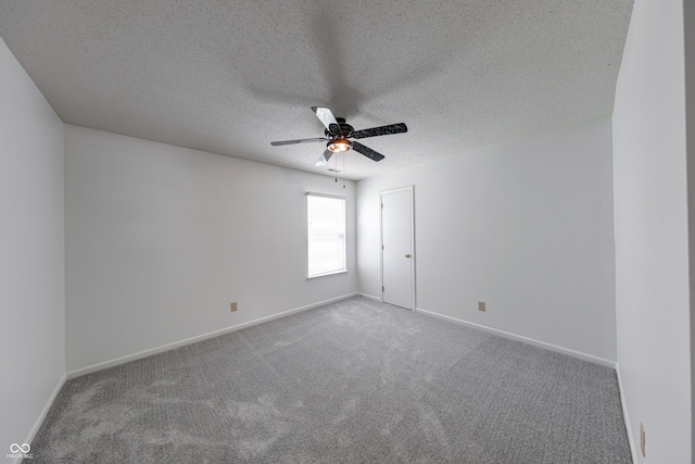 5989 Ashmore Ln, Carmel, IN 46033 - carpeted empty room featuring a ceiling fan, a textured ceiling, and baseboards