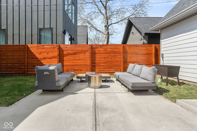 358 Terrace Ave, Indianapolis, IN 46225 - view of patio / terrace featuring fence and an outdoor living space