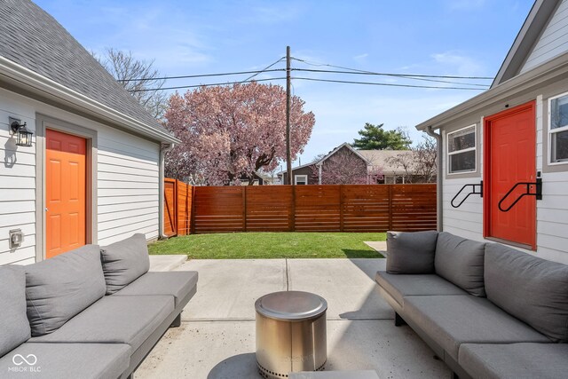 358 Terrace Ave, Indianapolis, IN 46225 - view of patio / terrace featuring outdoor lounge area and a fenced backyard