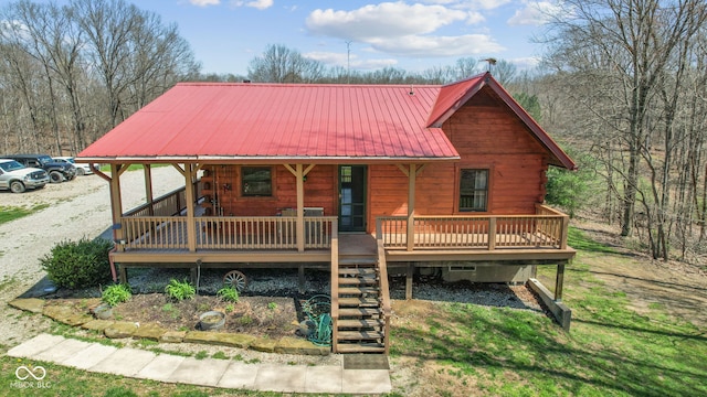 6351 Dixon Rd, Columbus, IN 47201 - view of front of home featuring stairway and metal roof