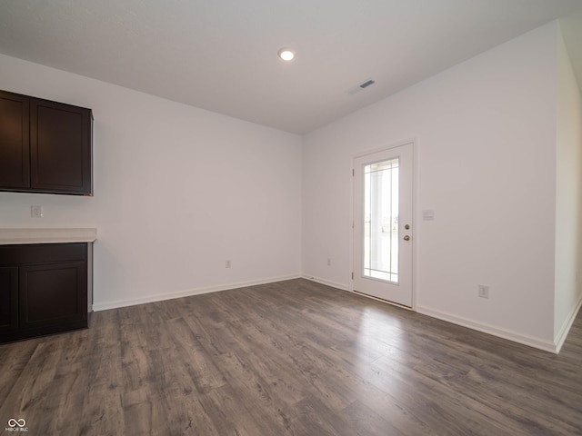 915 Saddlebrook Farms Blvd, Whiteland, IN 46184 - unfurnished living room featuring dark wood finished floors and recessed lighting