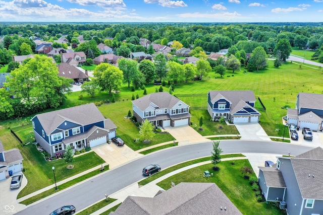 aerial view with a residential view