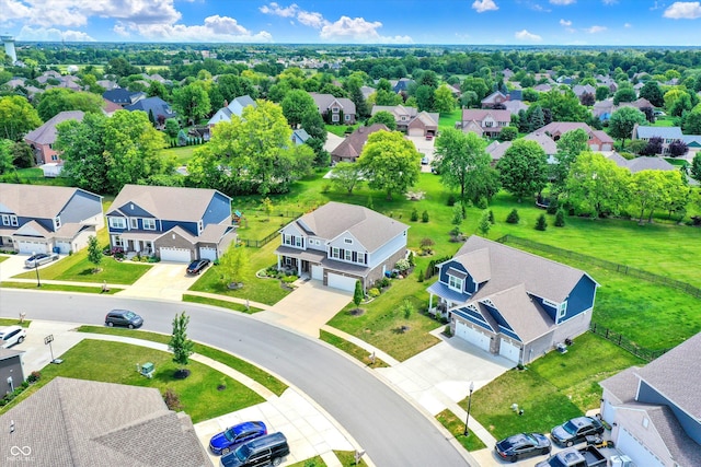 aerial view with a residential view