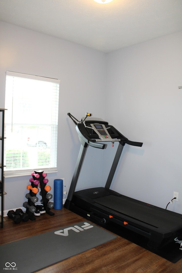 981 Redwood Dr, Franklin, IN 46131 - exercise area with wood finished floors