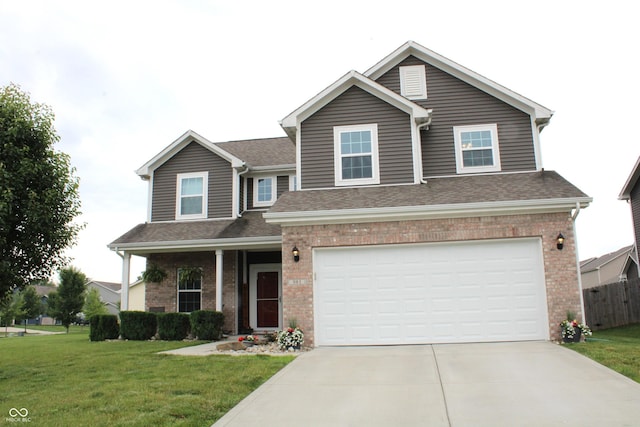 981 Redwood Dr, Franklin, IN 46131 - traditional-style home featuring driveway, brick siding, a garage, and roof with shingles