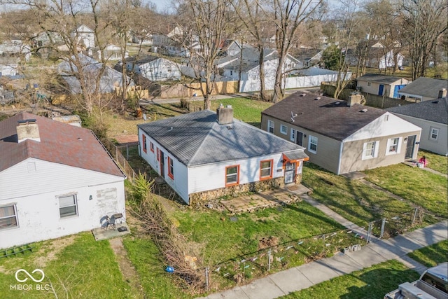 bird's eye view with a residential view