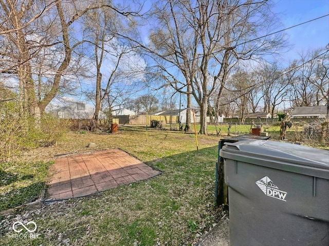 view of yard with fence