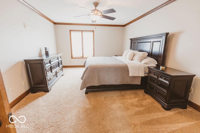 6712 Forrest Commons Blvd, Indianapolis, IN 46227 - bedroom with ornamental molding, light colored carpet, and baseboards