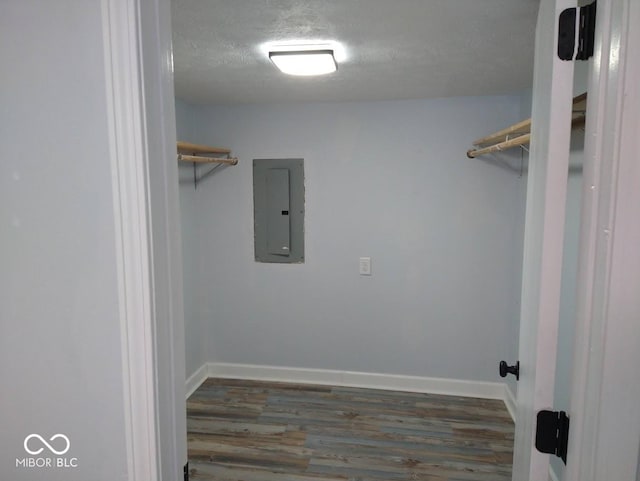 1447 Rebecca Ln, Franklin, IN 46131 - walk in closet with electric panel and wood finished floors