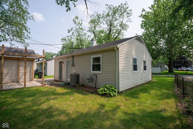 2612 Midlex Ct, Lafayette, IN 47904 - back of house featuring a chimney and a deck