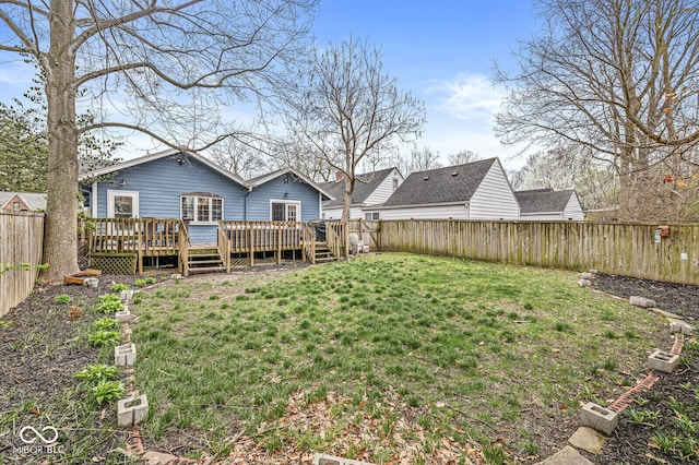 5028 Graceland Ave, Indianapolis, IN 46208 - view of yard featuring a fenced backyard and a deck