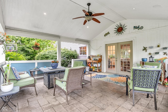 6071 Sugar Pine Dr, Avon, IN 46123 - view of patio / terrace featuring french doors and ceiling fan