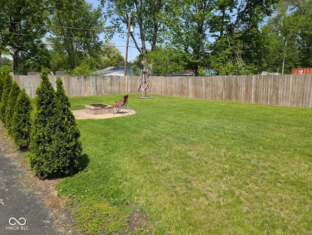 1024 Foltz St, Indianapolis, IN 46241 - fenced backyard with a fire pit