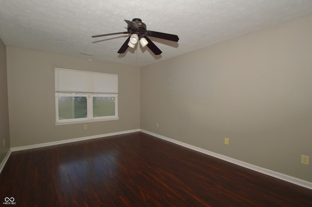 5406 Shamus Dr, Indianapolis, IN 46235 - empty room with wood finished floors, baseboards, a textured ceiling, and ceiling fan