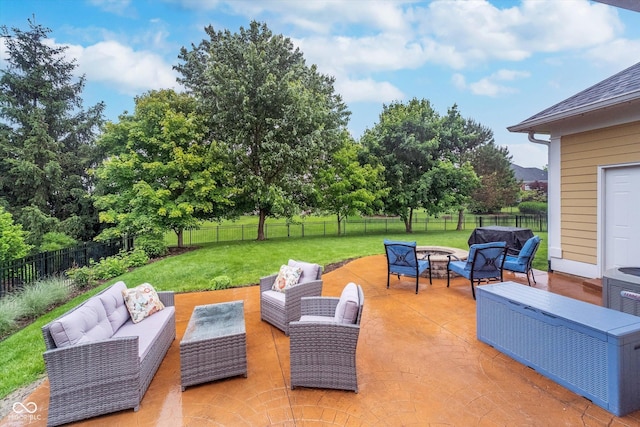 2353 Woodcreek Crossing Blvd, Avon, IN 46123 - view of patio featuring an outdoor living space with a fire pit