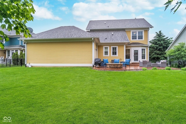 2353 Woodcreek Crossing Blvd, Avon, IN 46123 - rear view of house with an outdoor hangout area, a patio area, and roof with shingles