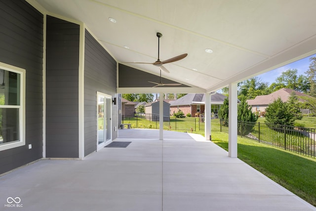 2736 Victory Dr, Columbus, IN 47203 - view of patio featuring ceiling fan