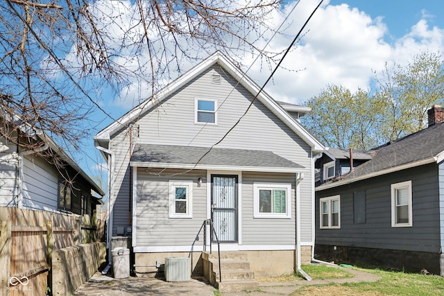 422 N Oxford St, Indianapolis, IN 46201 - rear view of house with central air condition unit