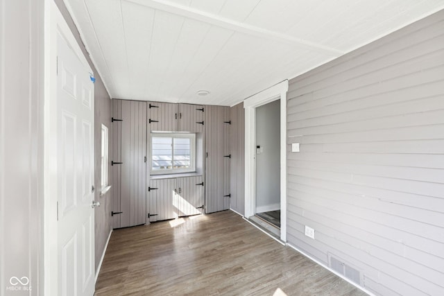 422 N Oxford St, Indianapolis, IN 46201 - interior space featuring wood finished floors and wooden walls