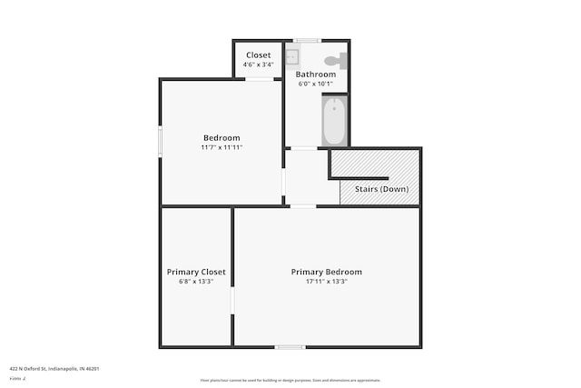 422 N Oxford St, Indianapolis, IN 46201 - home floor plan