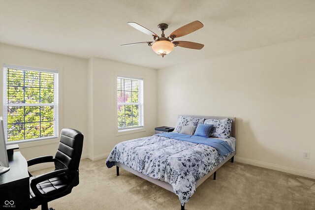 6869 W Winding, Mccordsville, IN 46055 - bedroom with light carpet, multiple windows, and baseboards