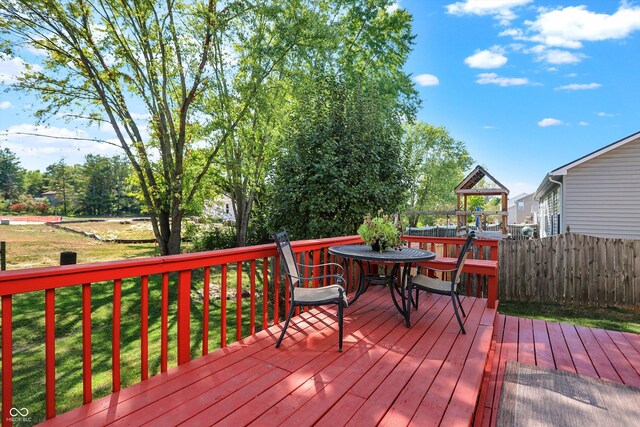 6869 W Winding, Mccordsville, IN 46055 - wooden deck with fence