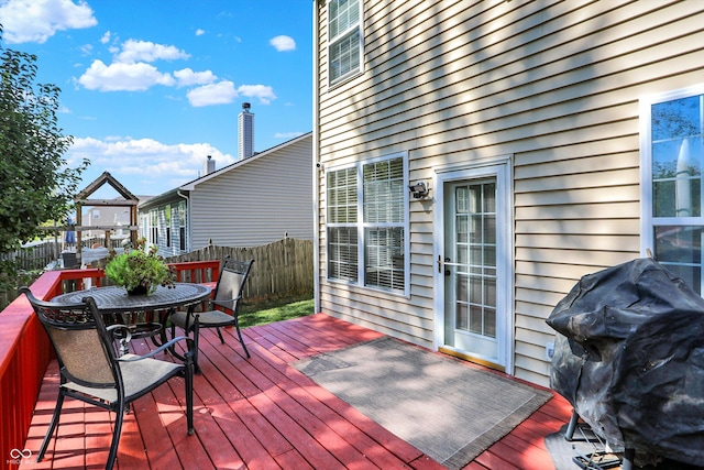 6869 W Winding, Mccordsville, IN 46055 - deck featuring area for grilling and fence