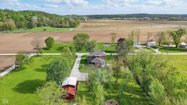 aerial view with a rural view