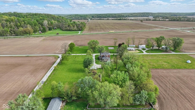 drone / aerial view with a rural view