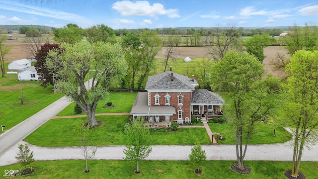 drone / aerial view with a rural view