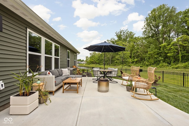 1024 Cyprian Way, Lebanon, IN 46052 - view of patio / terrace with an outdoor living space and outdoor dining space