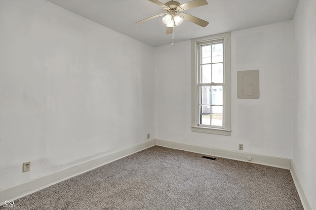 1157 Division St, Noblesville, IN 46060 - carpeted spare room with electric panel and ceiling fan
