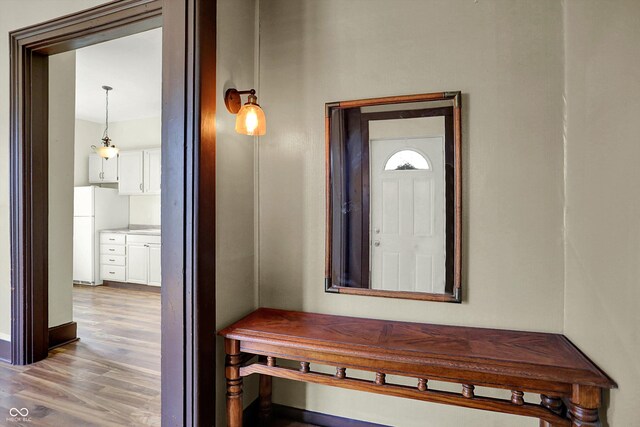 1157 Division St, Noblesville, IN 46060 - mudroom with wood finished floors and baseboards