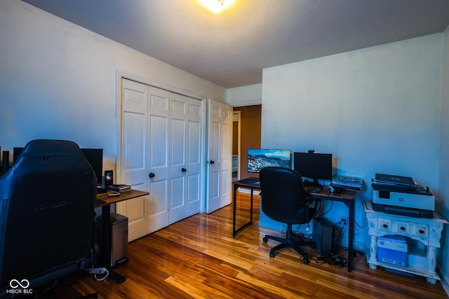 office with wood finished floors