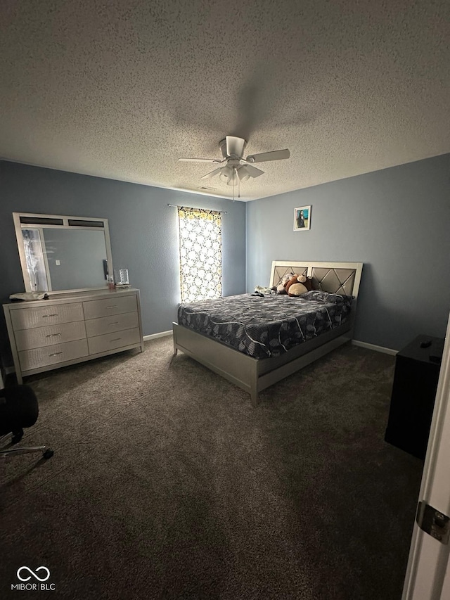 1071 Hazelwood Dr, Greenwood, IN 46143 - bedroom with baseboards, carpet, and a textured ceiling