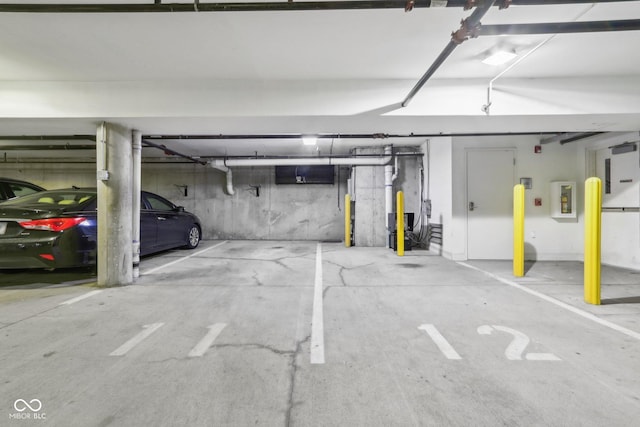 view of parking garage