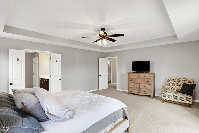 16491 Wheatley Ct, Fishers, IN 46040 - bedroom with a raised ceiling and light carpet