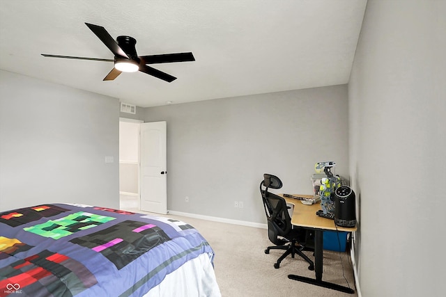 16491 Wheatley Ct, Fishers, IN 46040 - bedroom with a desk, carpet floors, ceiling fan, and baseboards