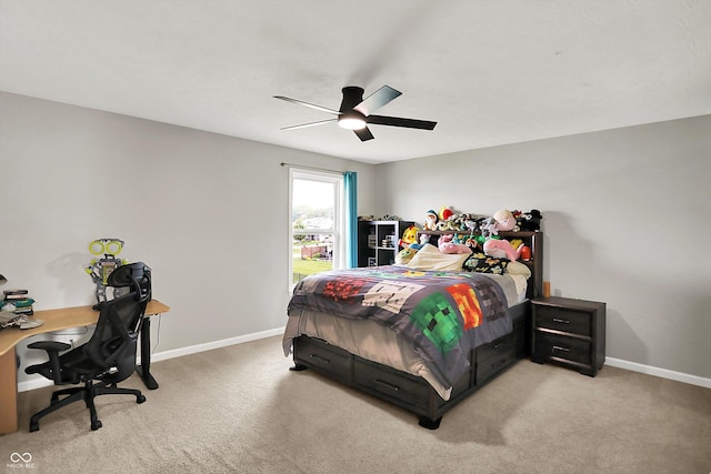 16491 Wheatley Ct, Fishers, IN 46040 - carpeted bedroom featuring a desk, baseboards, and a ceiling fan