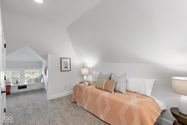 625 N Parker Ave, Indianapolis, IN 46201 - bedroom featuring vaulted ceiling, carpet flooring, and baseboards