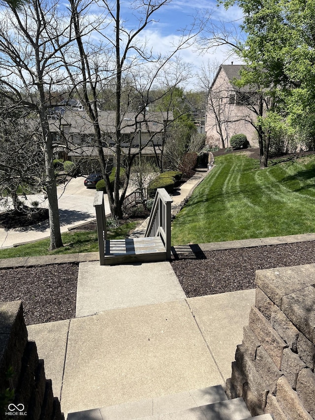 view of community featuring a lawn