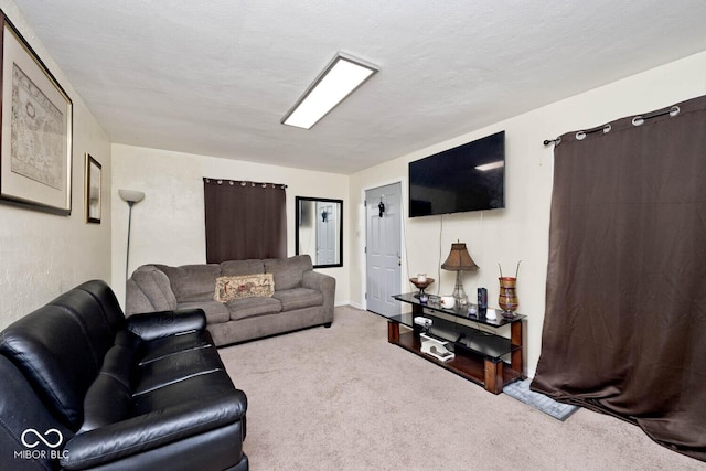 living room with carpet flooring