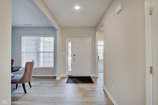 3799 Hoosier Down Dr, Bargersville, IN 46106 - entrance foyer with baseboards, visible vents, and light wood-style floors
