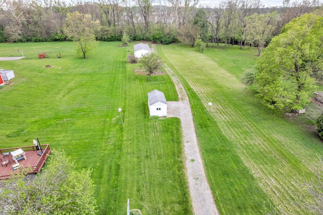 aerial view with a rural view