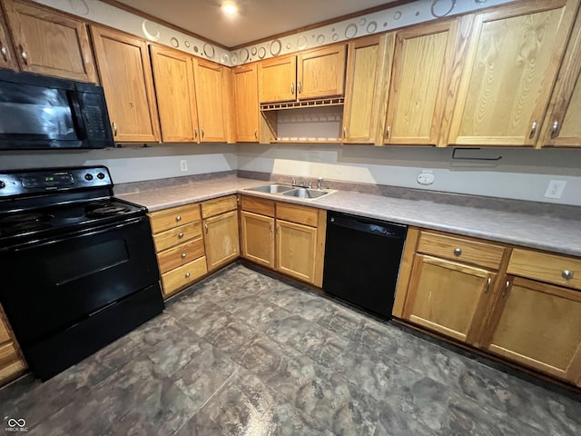 2260 N Graham Ave, Indianapolis, IN 46218 - kitchen with black appliances and light countertops