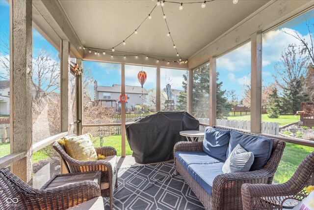 10518 Greenway Dr, Fishers, IN 46037 - sunroom featuring track lighting and a healthy amount of sunlight
