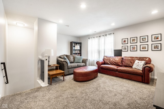 1603 E Market St, Indianapolis, IN 46201 - living area featuring recessed lighting and carpet floors